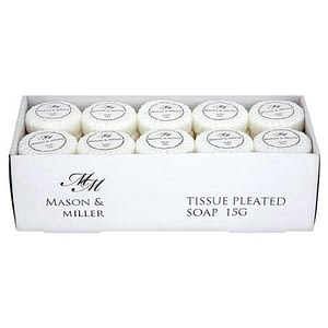 50 x Mason & Miller Tissue Pleated Soap 15g