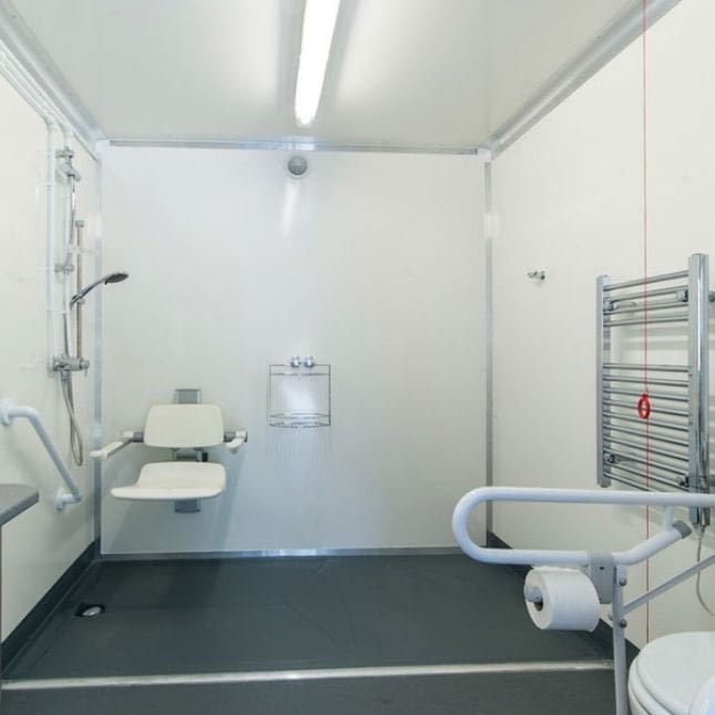 Disability friendly bathroom from the Temporary Solutions Group