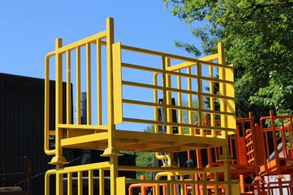 Stacked gas cylinder cages at JS Burgess