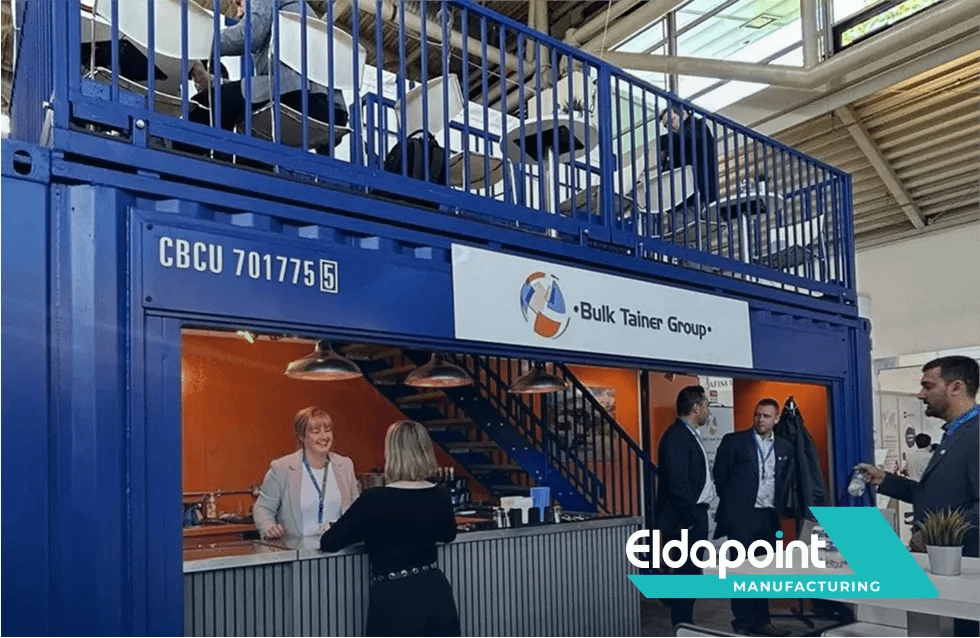 Shipping container conversion bar and event stand by Eldapoint Group