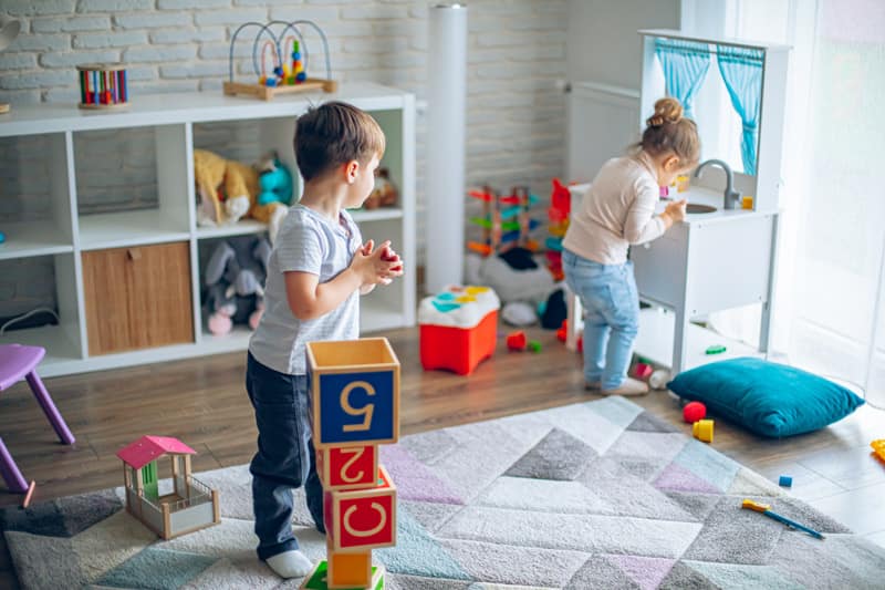 Toddlers playing indoor