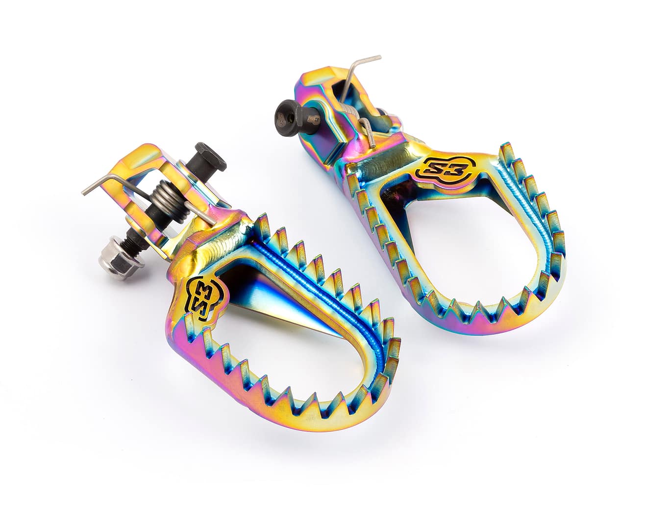 S3 'TITANIUM PUNK' Enduro Footrests – SHERCO – 'BACK and LOW