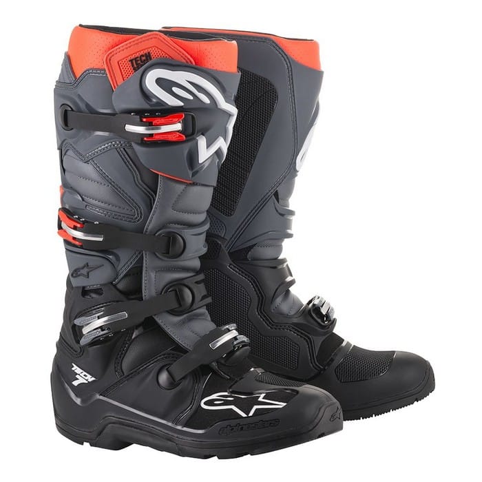 ALPINESTARS TECH 7 ENDURO BOOT BLACK/GREY/RED FLUO | Trial Enduro