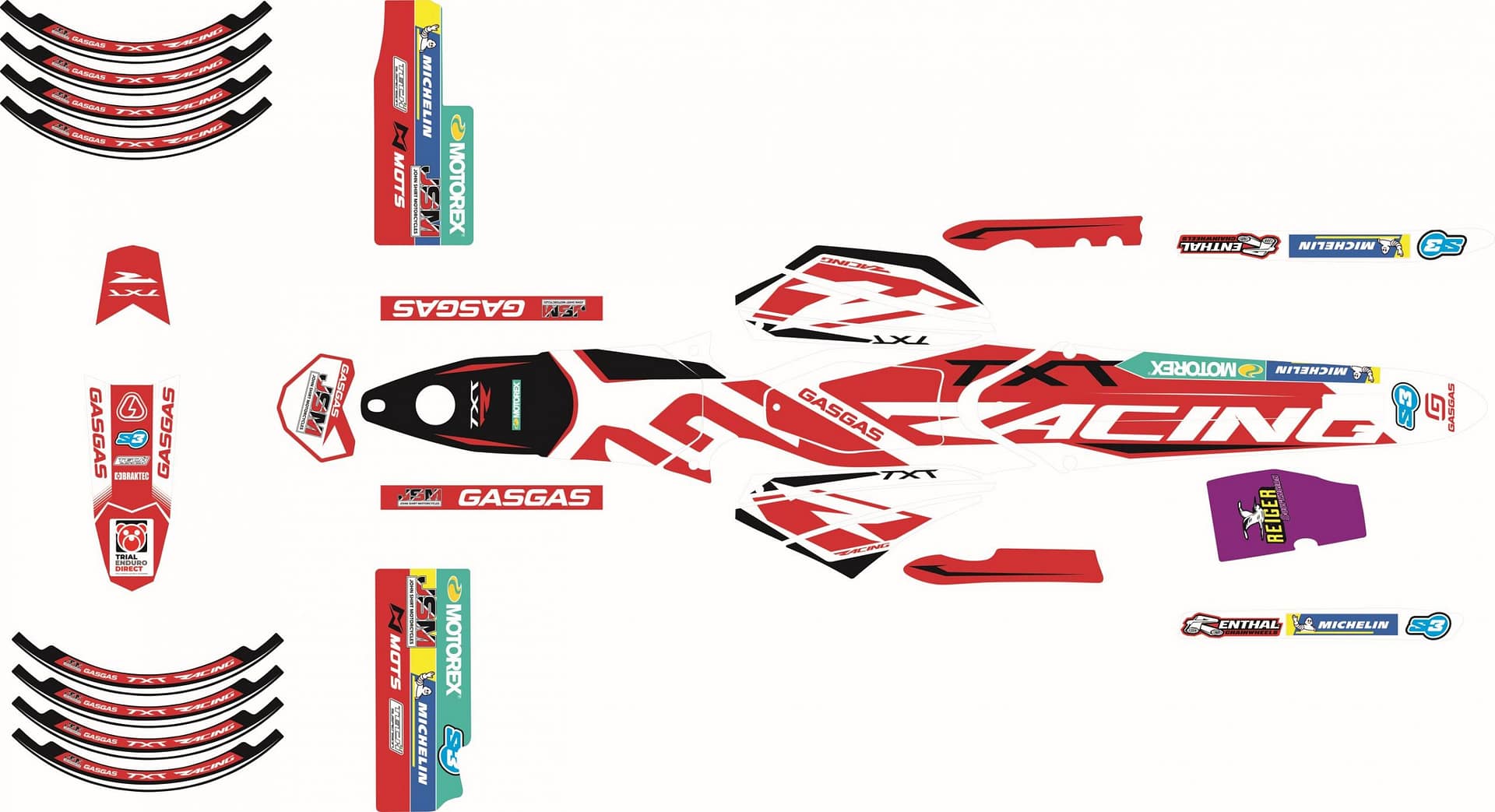 2021/22 TEAM JSM GAS GAS Trials Sticker kit
