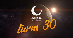 eclipse marketing logo with 30th birthday message