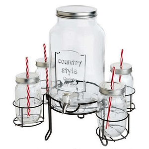 drinks dispenser and glasses summer party essentials