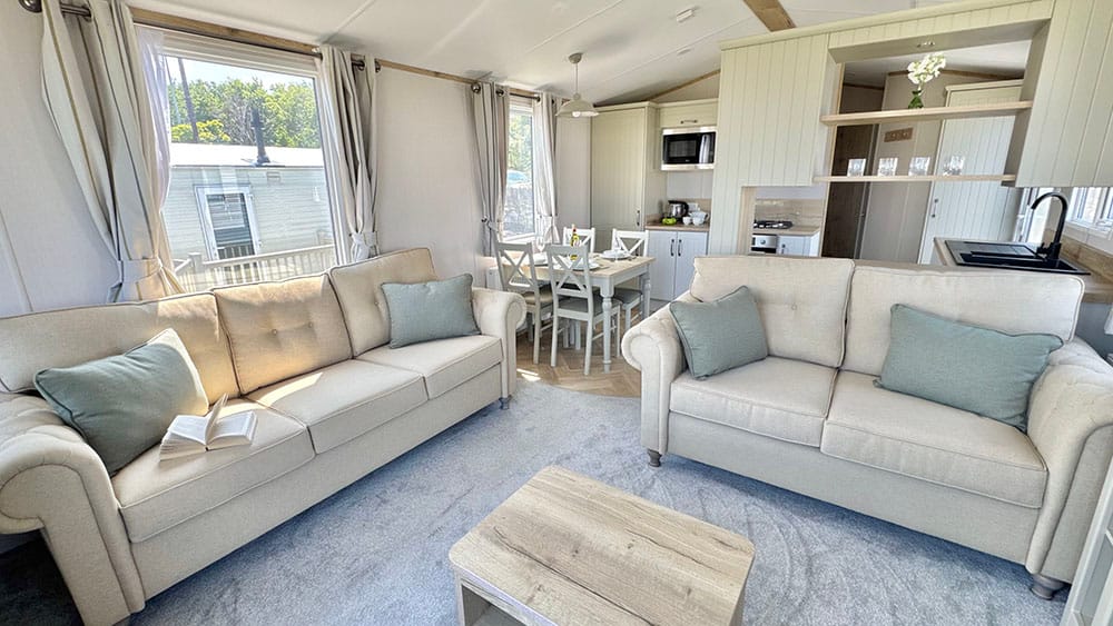 atlas-debonair-seating-area-5013 Static caravan, Regal Hemsworth, kitchen at Bron-Y-Wendon Holiday Park