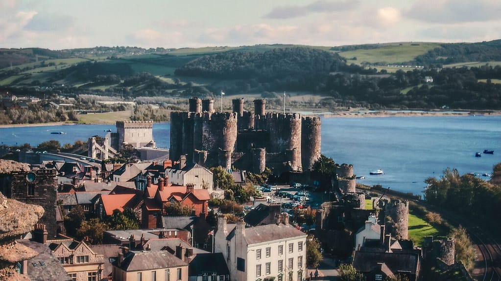 View from Conwy Mountain of Conwy Castle