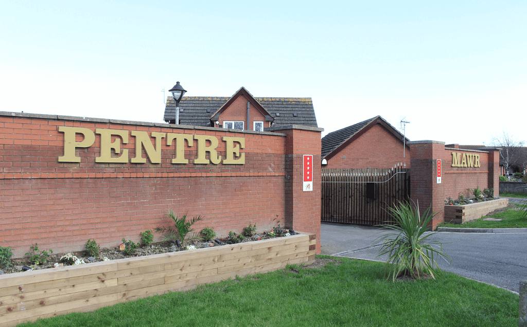 Main entrance to the Pentre Mawr Caravan Park