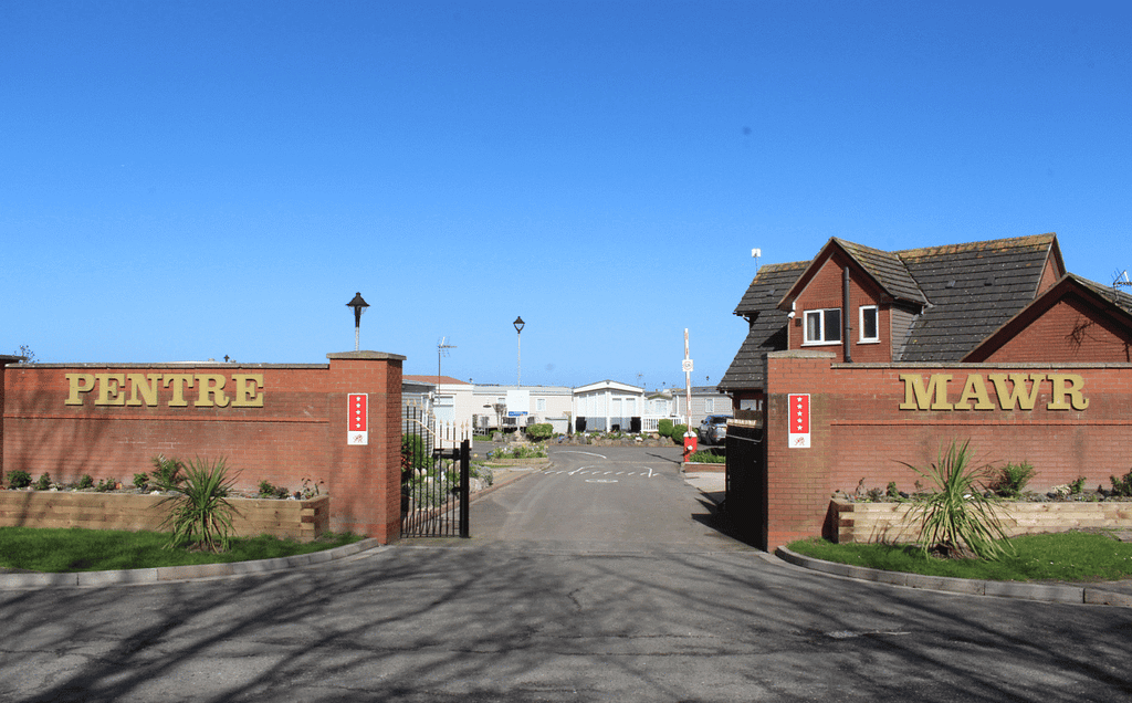Entrance to the Pentre Mawr Caravan Park