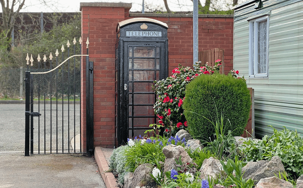 Old fashioned telephonebox at Pentre Mawr Caravan Park