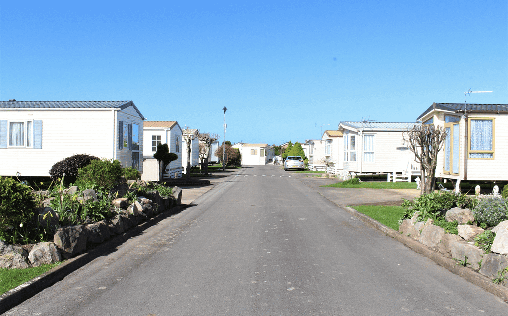 Looking down at site road at Pentre Mawr Caravan Park