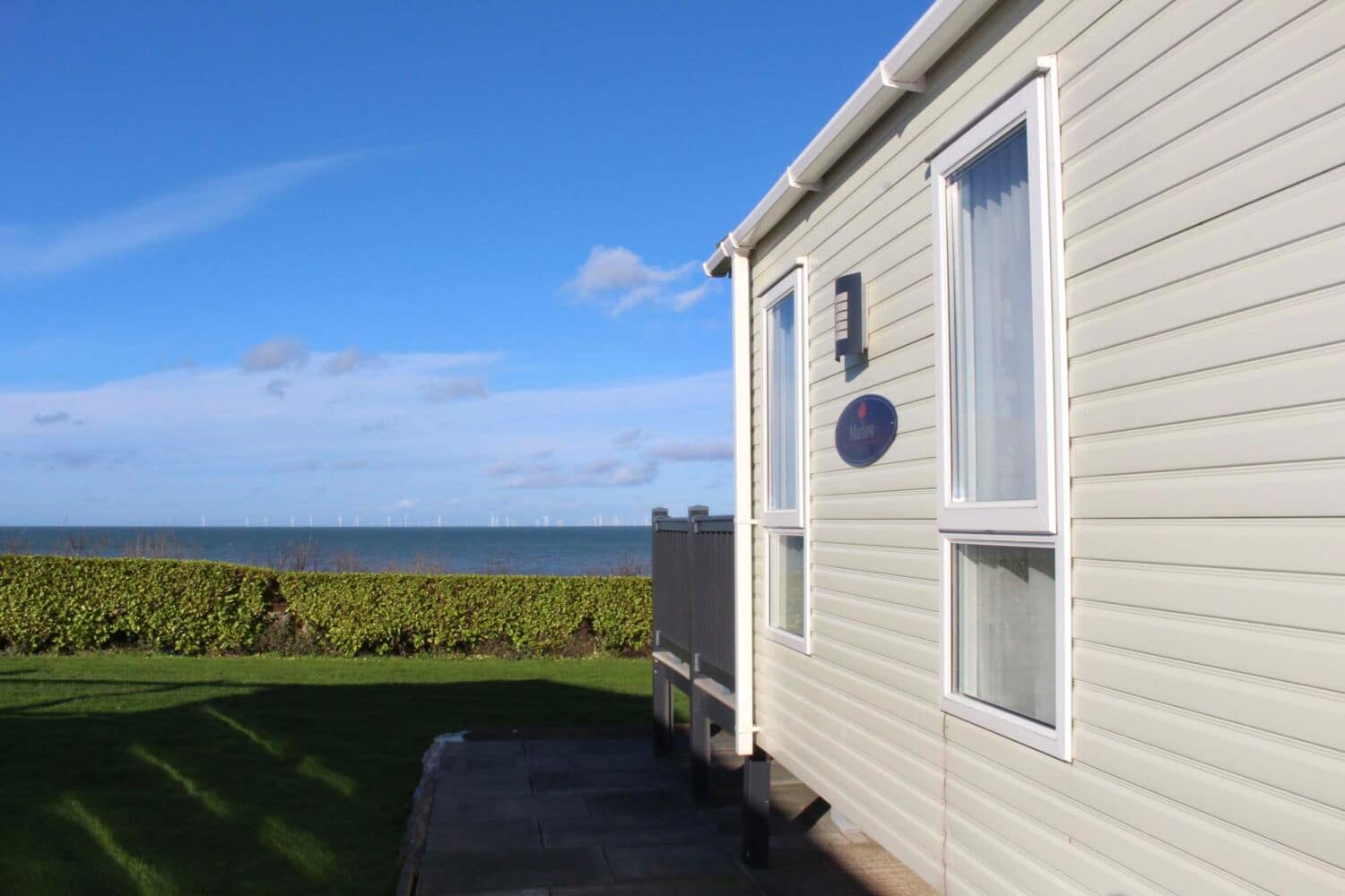 Platinum caravan side-garden view