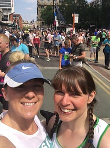Natasha and Claire at the Great Manchester 10k
