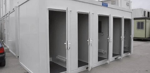 Mobile shower and toilet units for construction sites or outdoor events