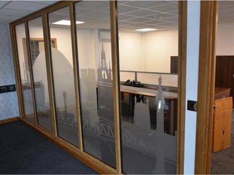 Prefabricated building meeting room for broadcast media