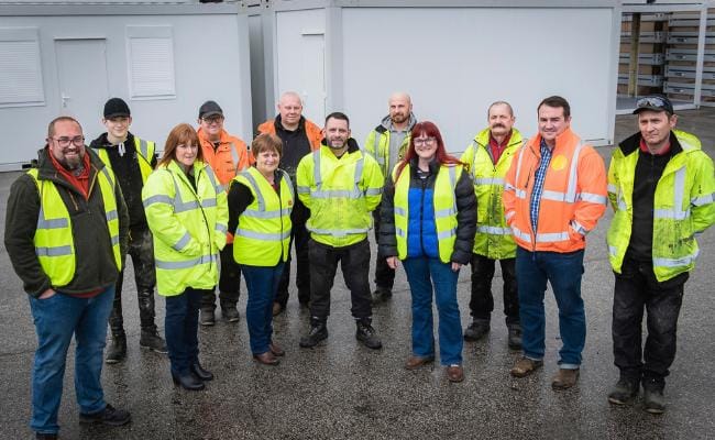 The TF Jackson team pictured on their Buxton yard