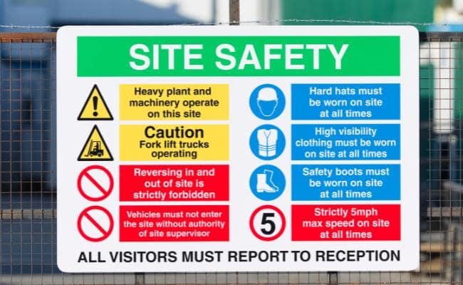 Onsite safety signage