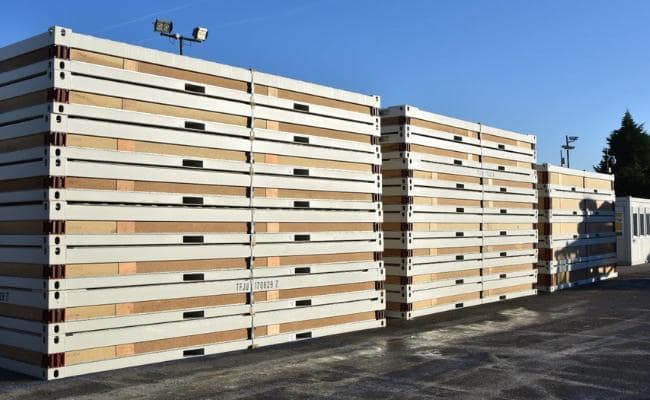 Steel frame modular units flat-packed and ready to ship