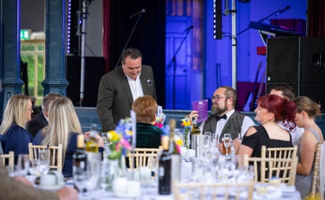 The team from TF Jackson enjoying the hospitality at the Blythe House Hospice charity gala