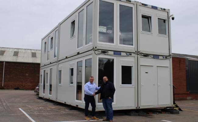 TF Jackson turnkey project manager, Gareth hands over a new modular building to a client