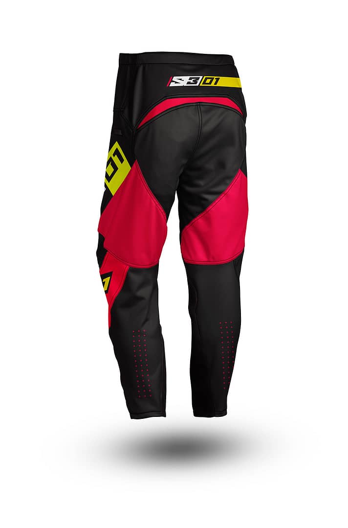 S3-01 ENDURO PANTS – RED YELLOW | Trial Enduro Direct