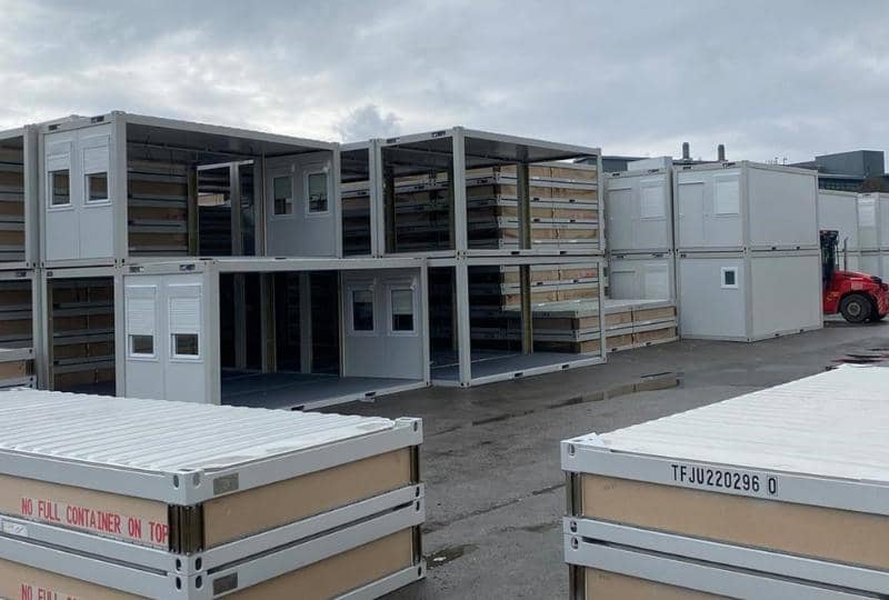Prefabricated units stacked on the yard at TF Jackson