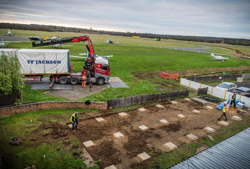 TF Jackson team completing ground works for a modular building installation