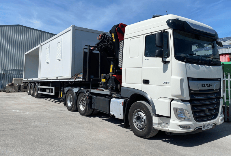A TF Jackson unit ready to be delivered to a customer on one of our trucks