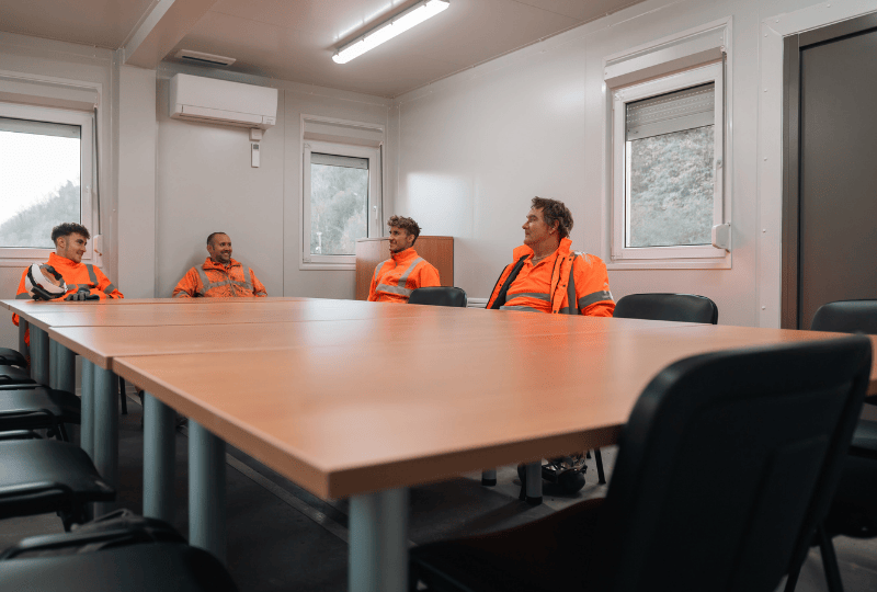 New prefabricated meeting in use at Torr Works, Shepton Mallet