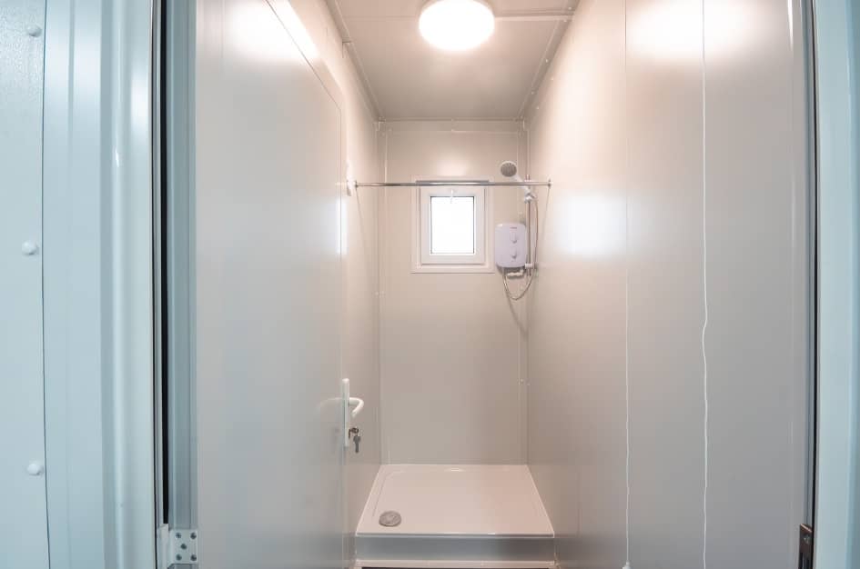 Shower facility constructed by TF Jackson for the team at Torr Works Quarry
