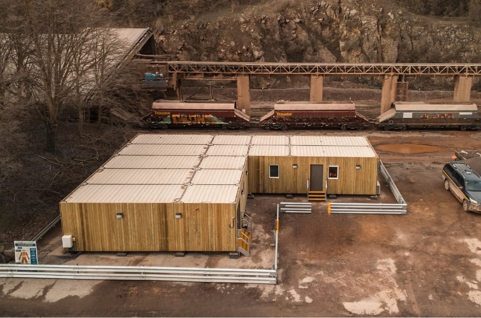Wood-clad prefabricated TF Jackson facility at Torr Works, Shepton Mallet