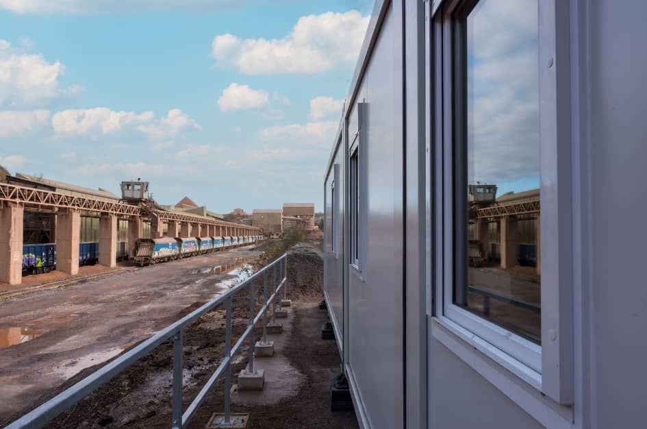 The view from the new TF Jackson building at Torr Works, overlooking the railway line