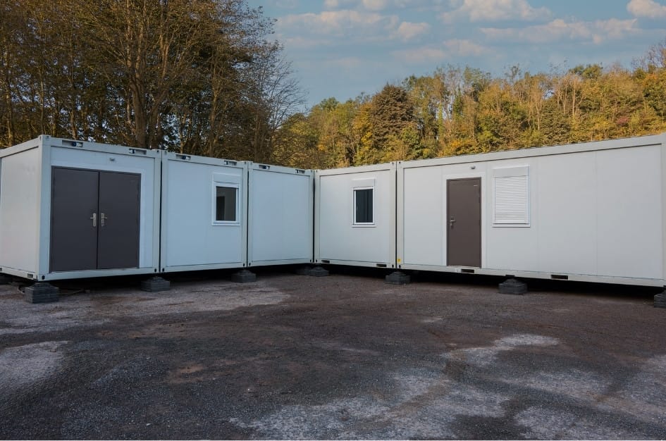 A TF Jackson prefabricated building in place and ready for the finishing touches to be applied