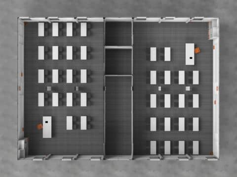 3D render of a TF Jackson classroom unit